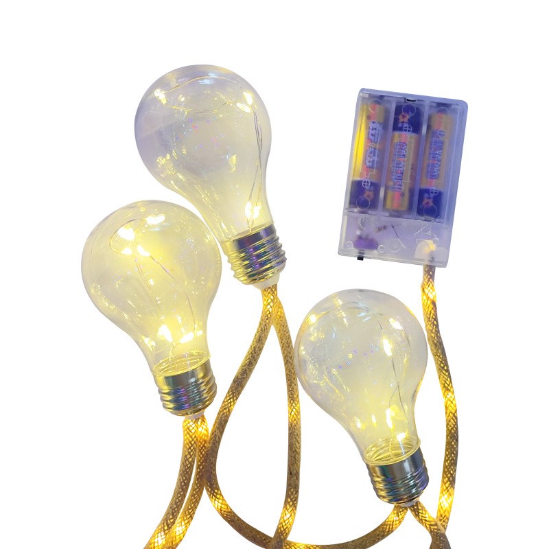 LED string light with bulb and hemp rope