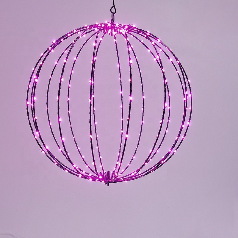 Iron frame sphere foldable hanging ball Light-pink/40/50/60CM
