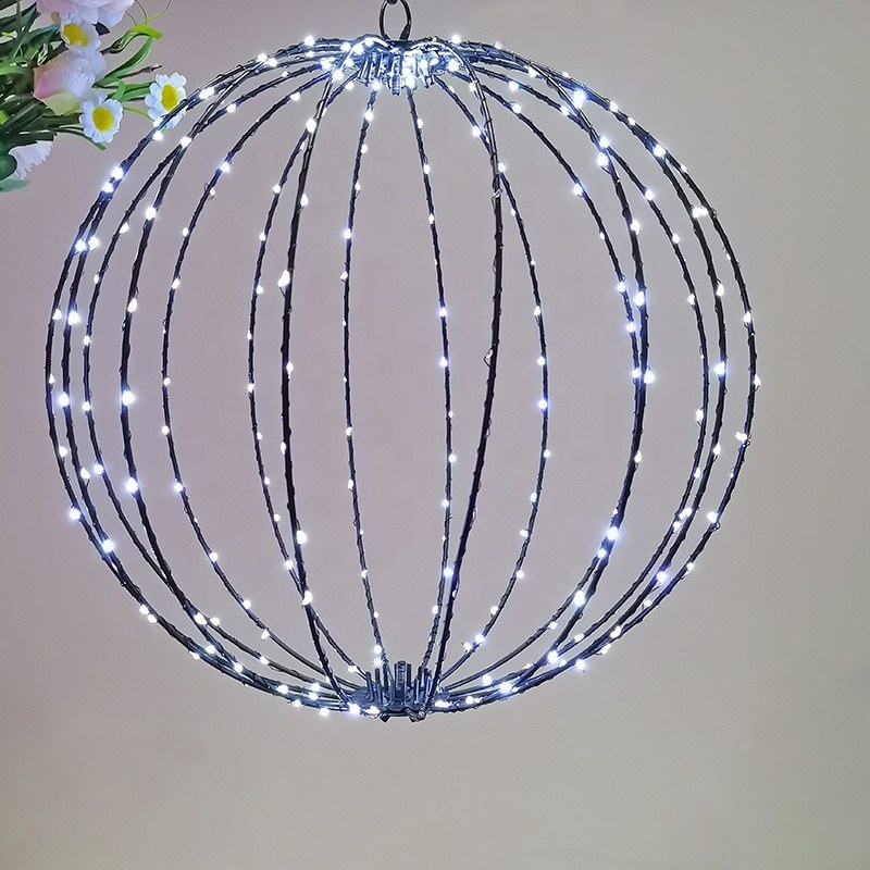Iron frame sphere foldable hanging ball Light-White/40/50/60CM