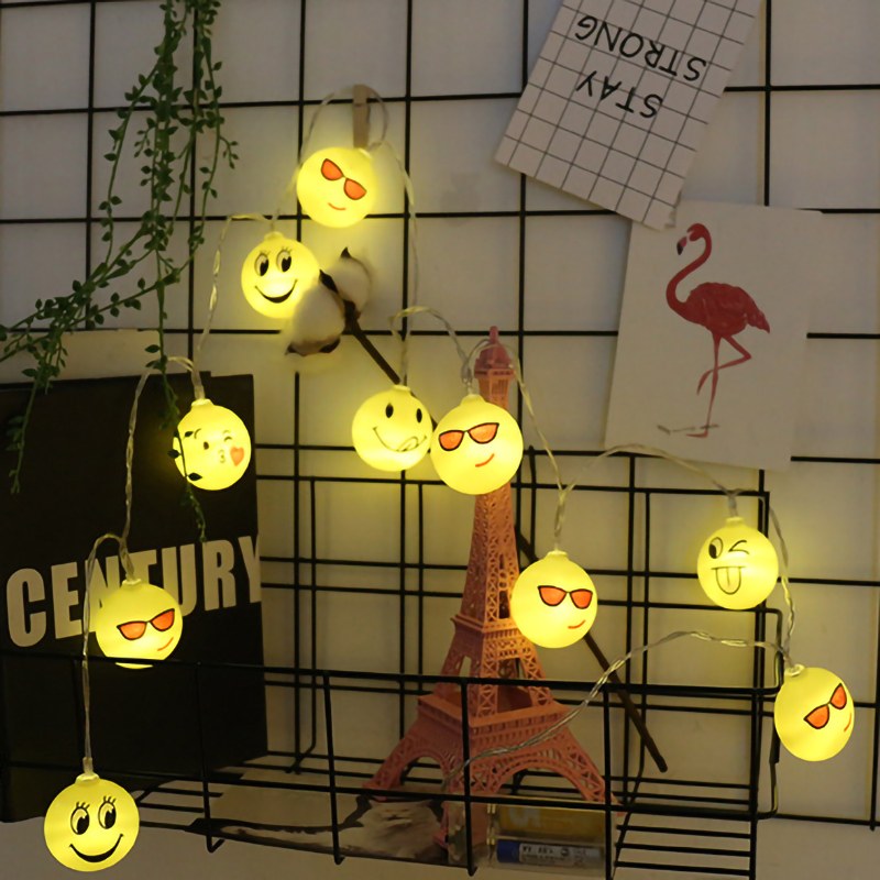 Facial expression ball shaped LED string light-2AA