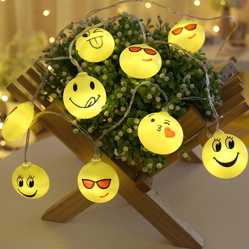 Facial expression ball shaped LED string light-2AA