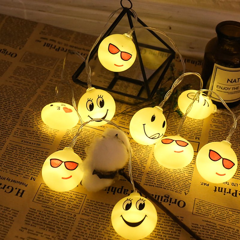 Facial expression ball shaped LED string light-2AA