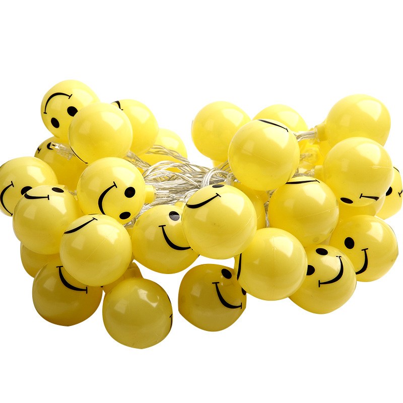 Smile Face ball shaped LED string light-2AA