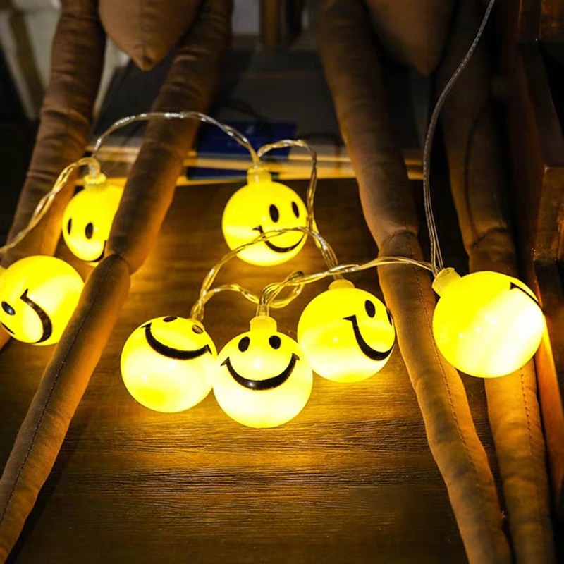 Smile Face ball shaped LED string light-2AA