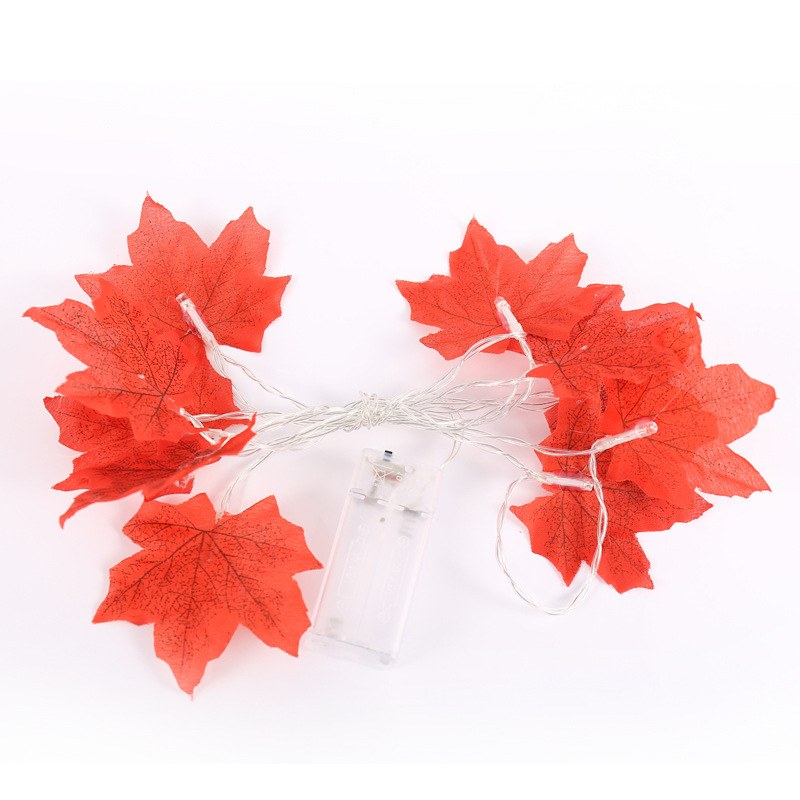 Artificial maple leaf shaped LED string light-2AA