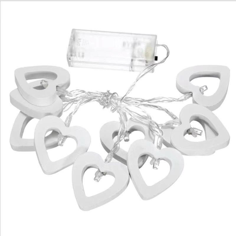 3AA Wooden Heart shaped LED string light