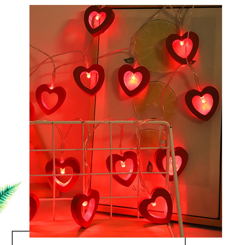 3AA Wooden Heart shaped LED string light