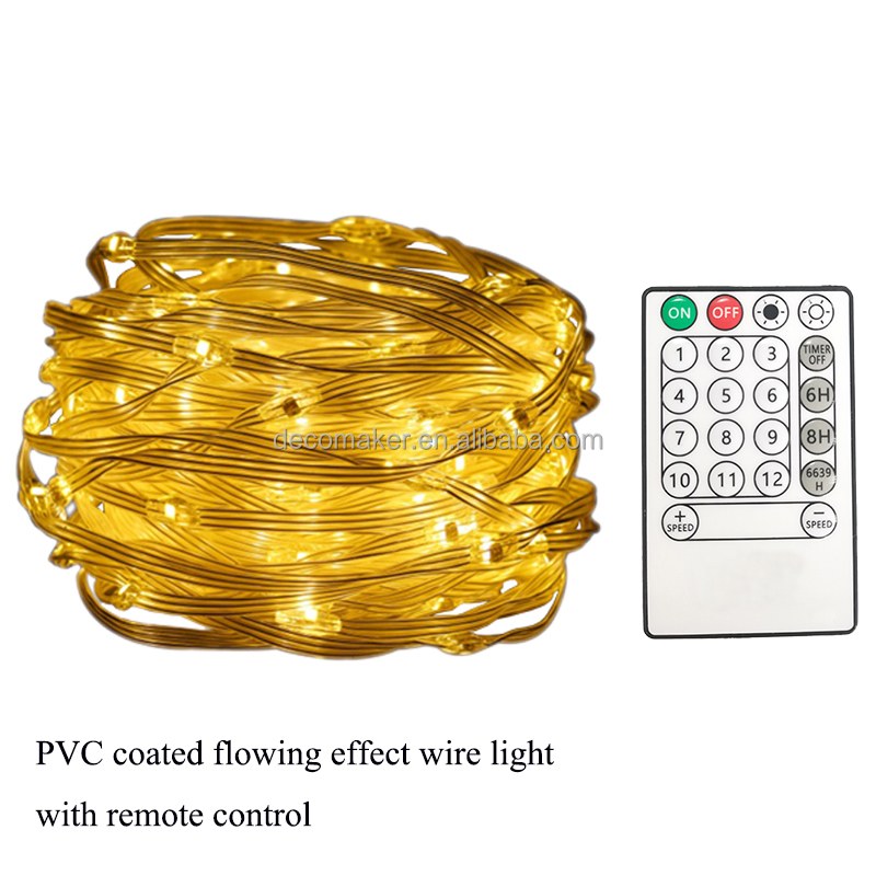100L PVC coated wire light flowing effect -USB