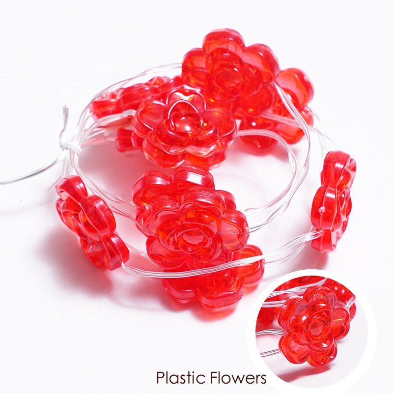 PVC coated wire light-Red flower