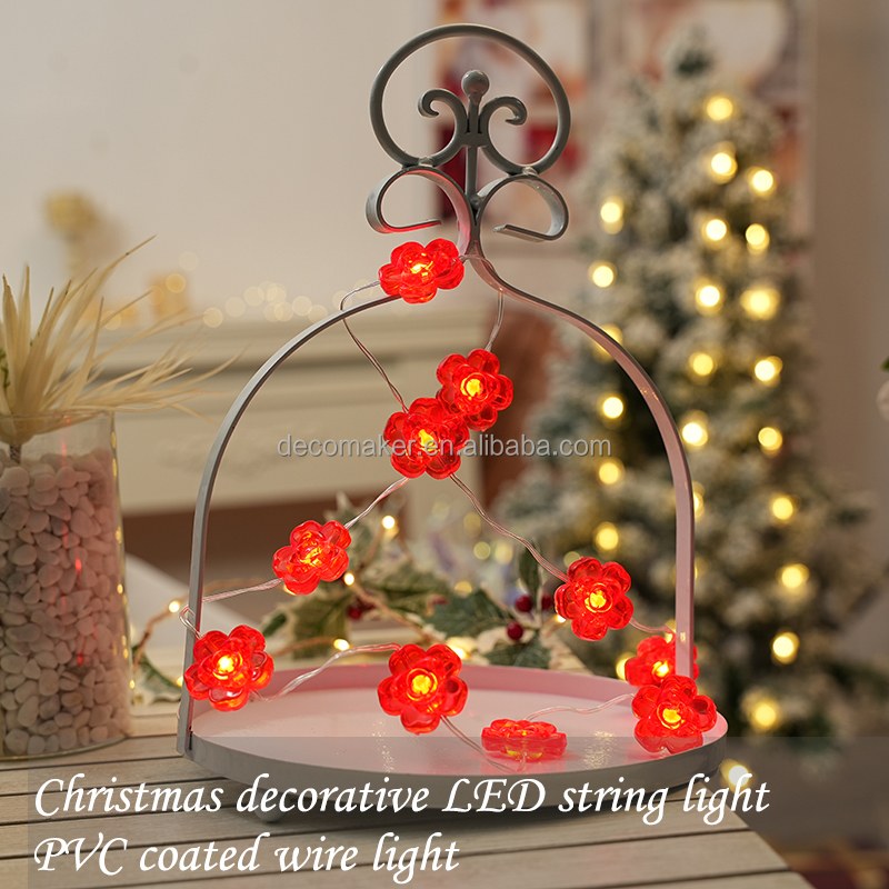 PVC coated wire light-Red flower