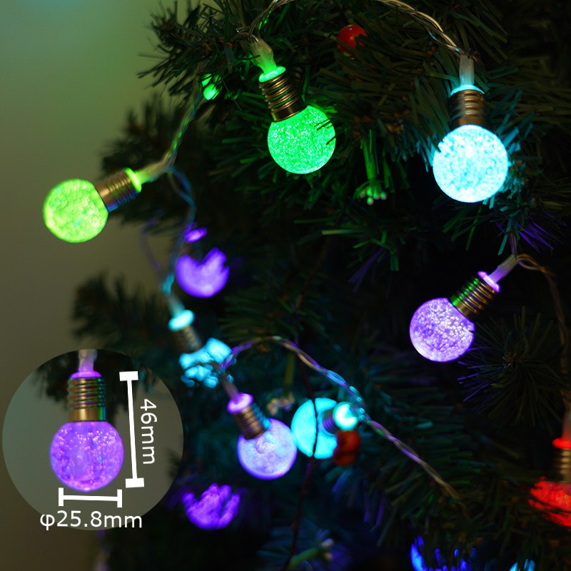 Globe Fairy Lights 96 LED Crystal Bubble Ball Lights Waterproof RGB 16 Colours Changing Fairy Lights with 8 Modes