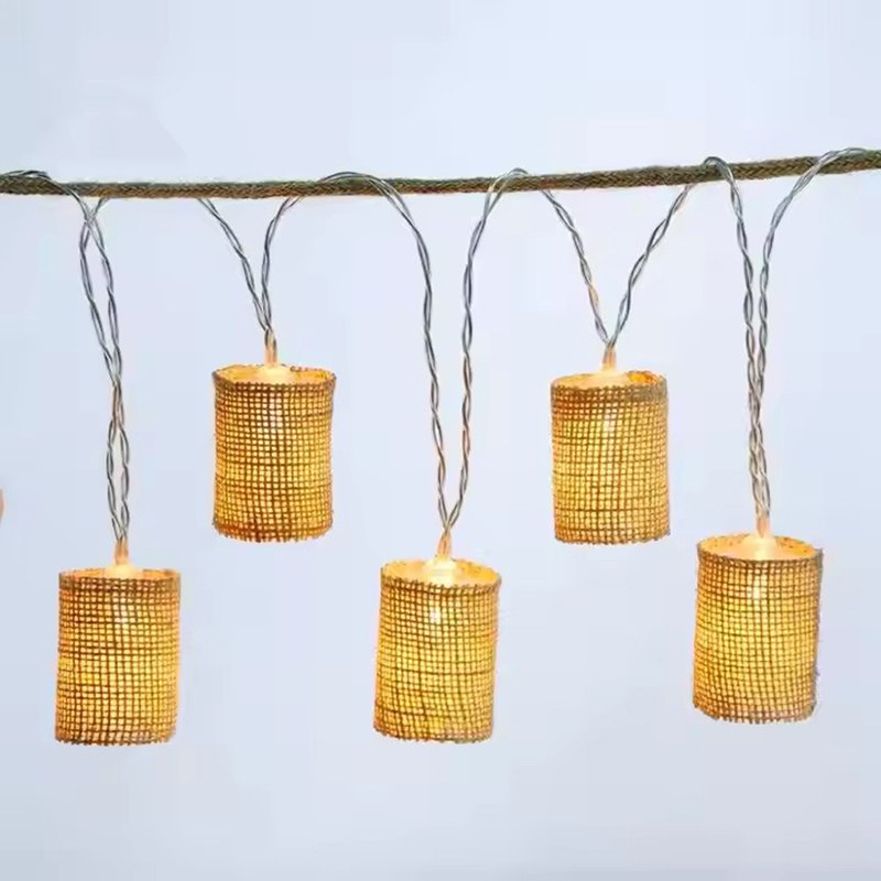 LED string light-Jute Lantern Light