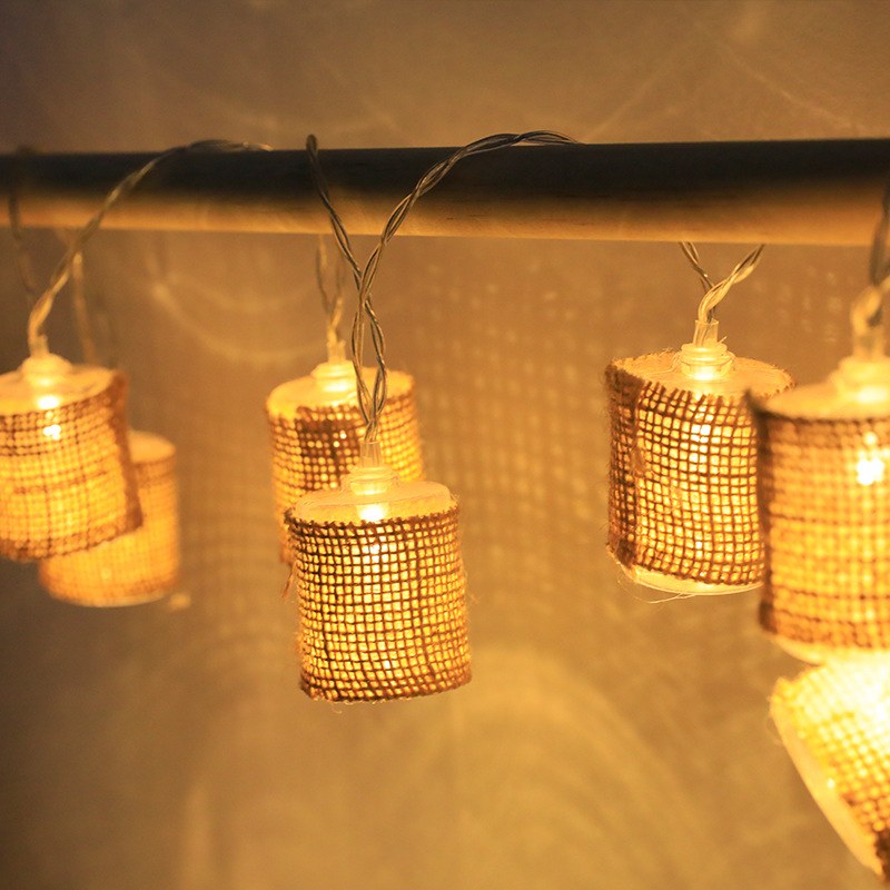LED string light-Jute Lantern Light