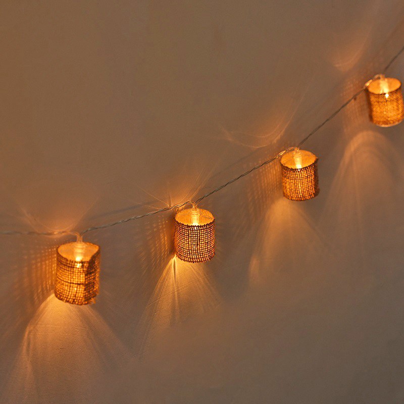 LED string light-Jute Lantern Light