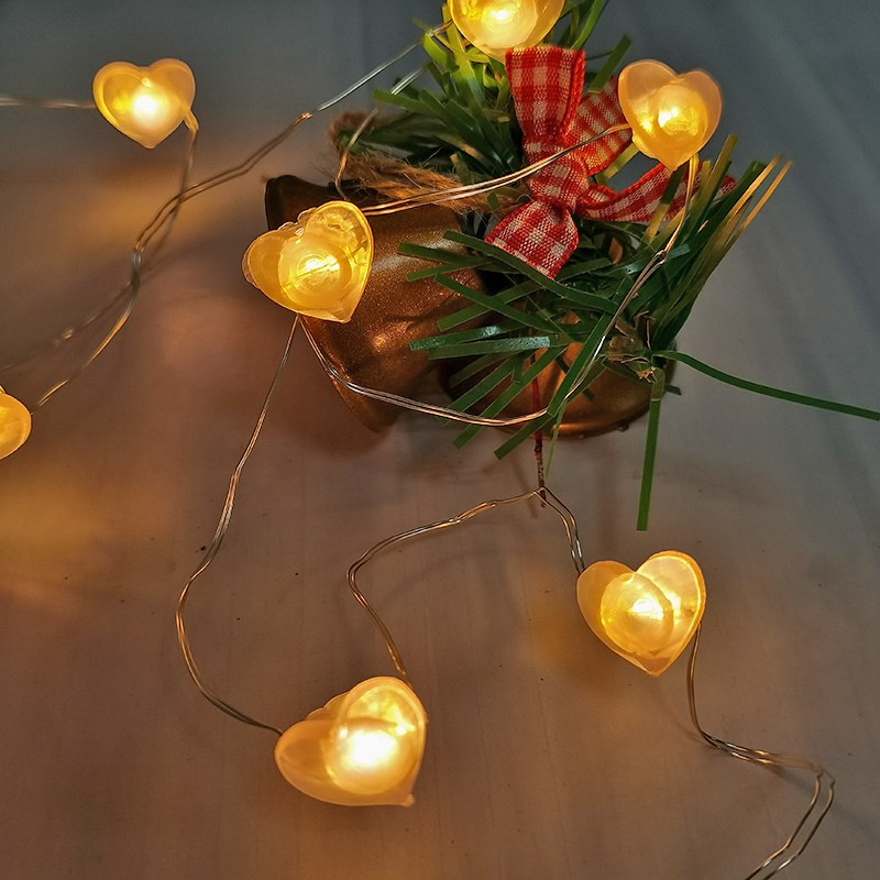 Copper wire light-pink heart