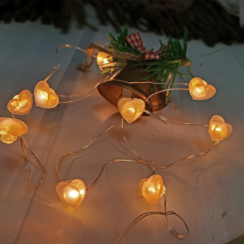 Copper wire light-pink heart