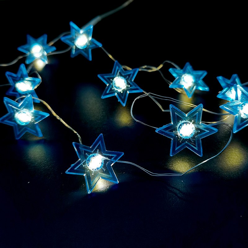 Copper wire light-blue star