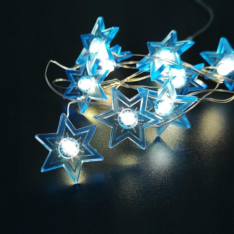 Copper wire light-blue star