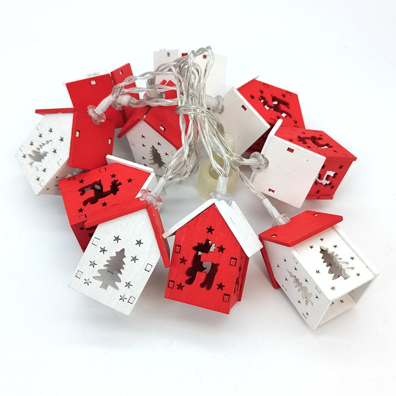 14 LED string light-wooden house