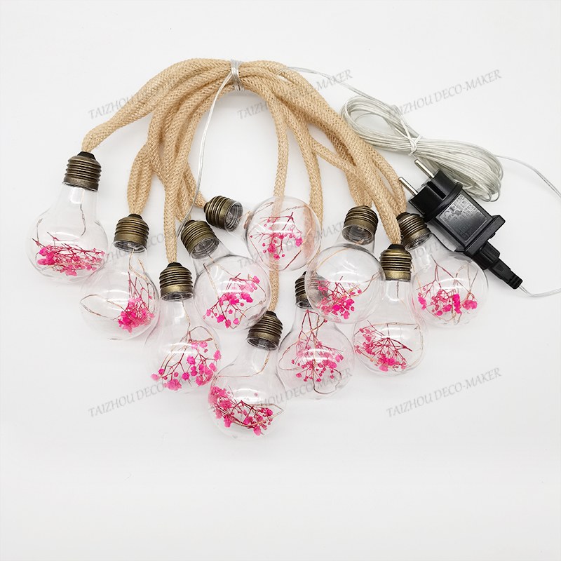 Hemp Rope string light-10 A60 Clear Bulb