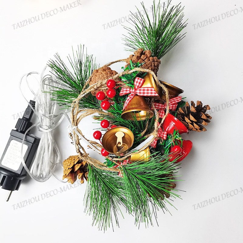 Copper wire light with pinecone