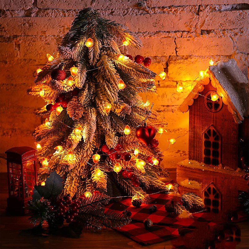 Acorn shaped copper wire string light-3AA/8 functions