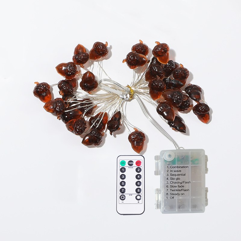 Acorn shaped copper wire string light-3AA/8 functions