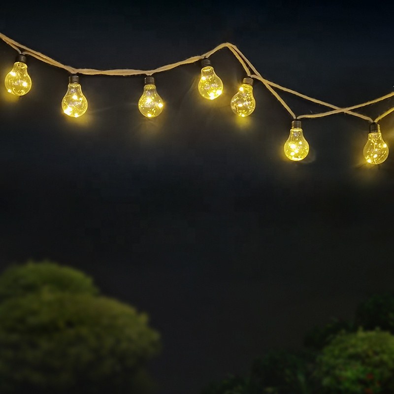 A60 Bulb hemp rope LED String Lights