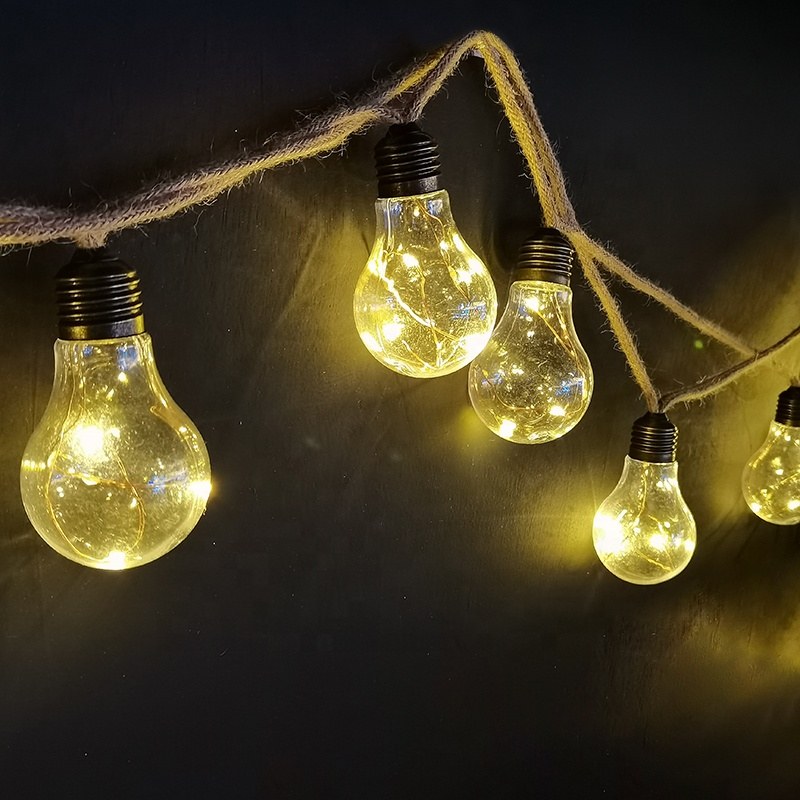 A60 Bulb hemp rope LED String Lights