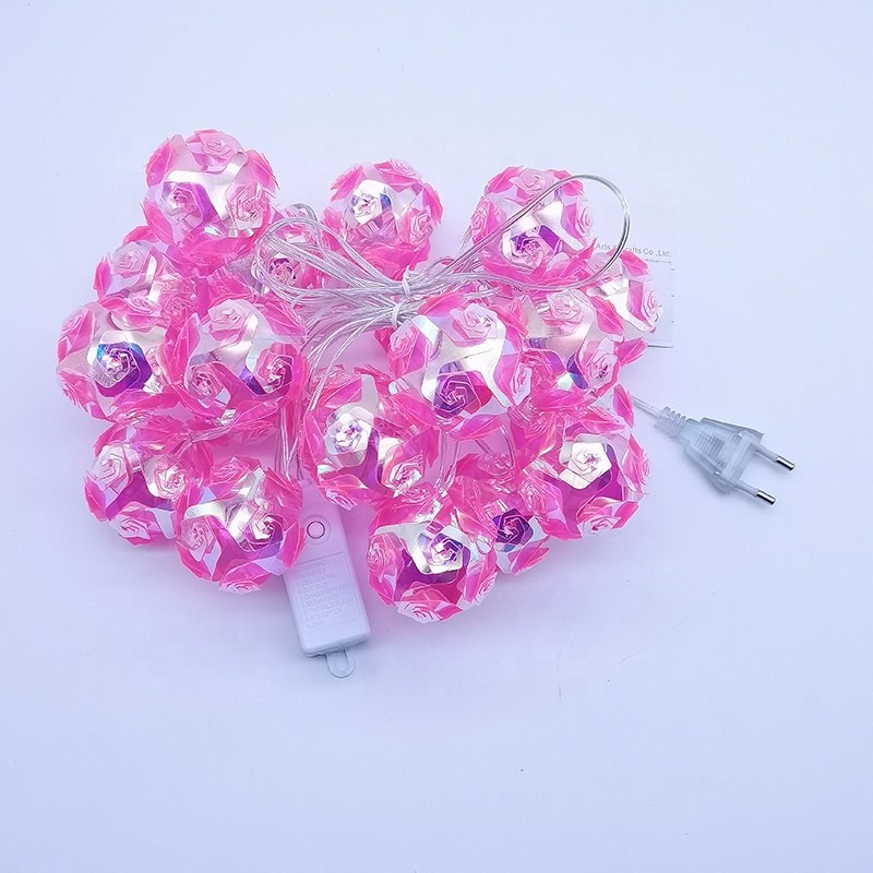 Laser Dream Rose Flower LED string light-IP20 plug