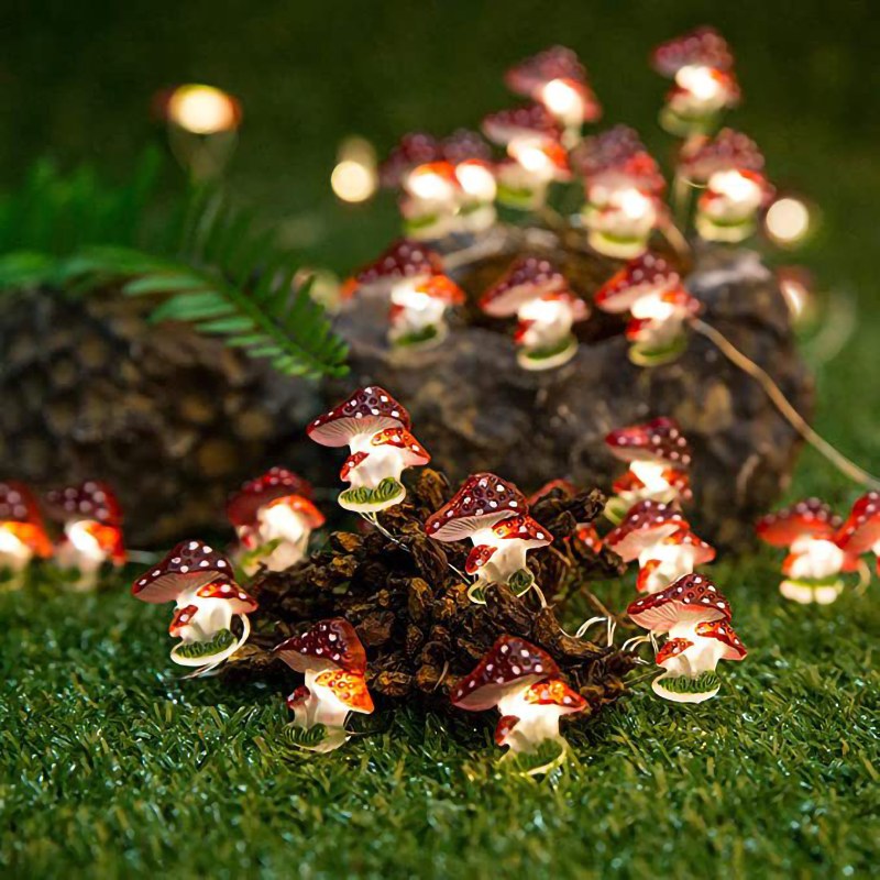 2AA Christmas series copper wire light-Mushroom