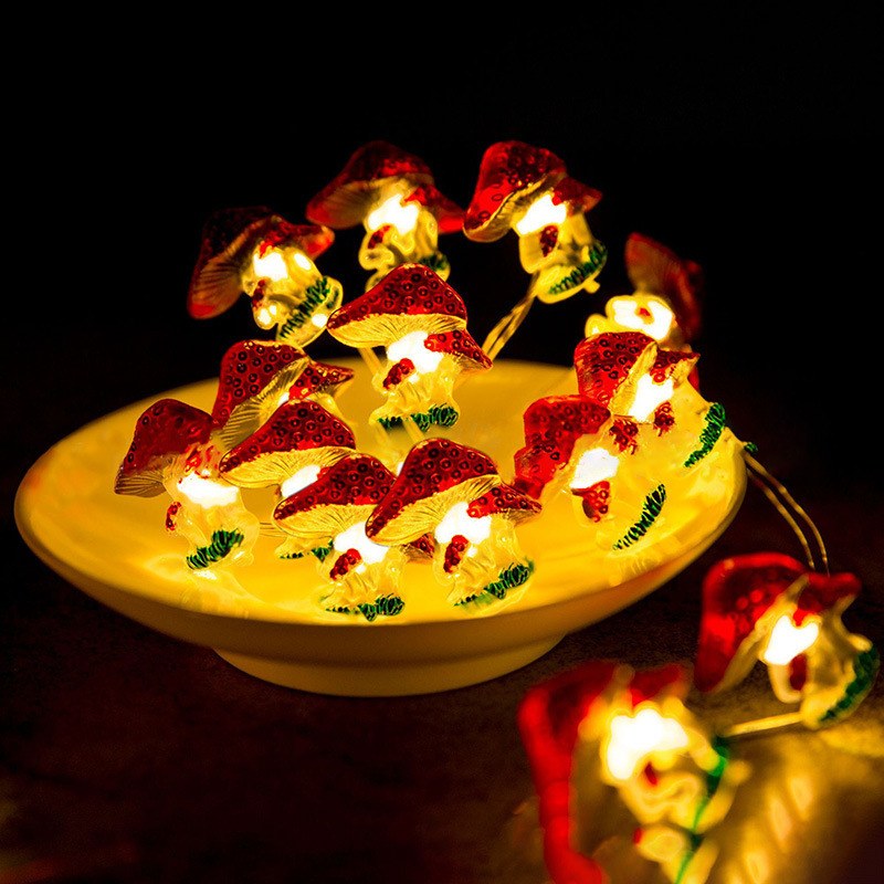 2AA Christmas series copper wire light-Mushroom