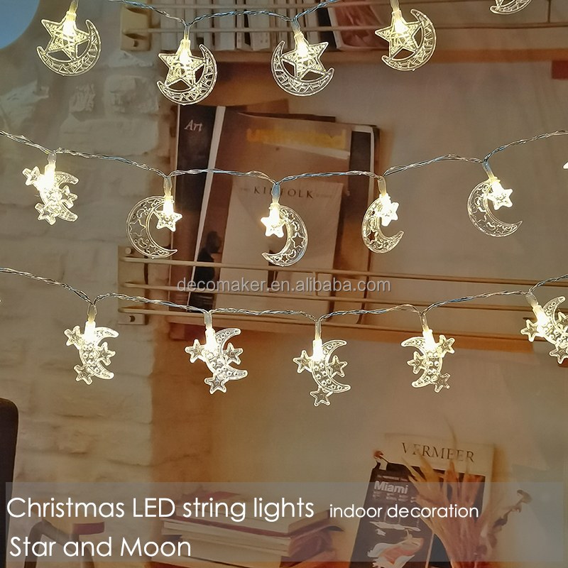 Christmas string lights-moon star
