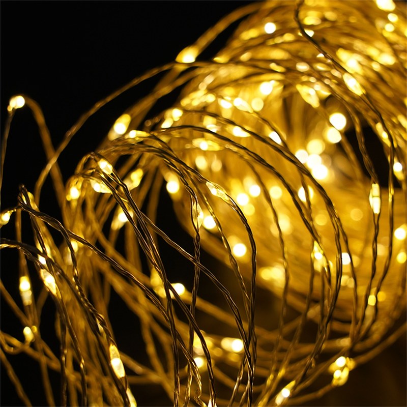 Battery box operated with remote four timers copper wire string lights