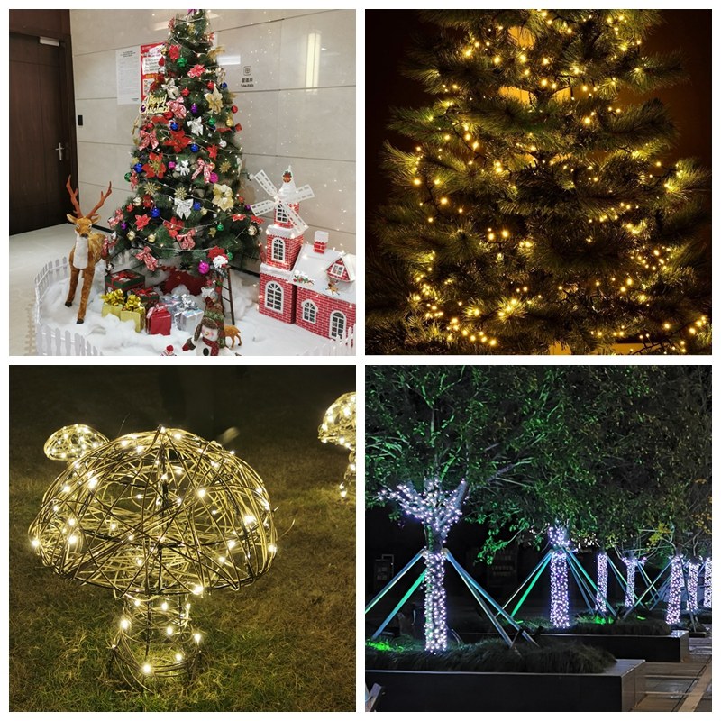 Battery box operated with remote four timer micro LED string lights