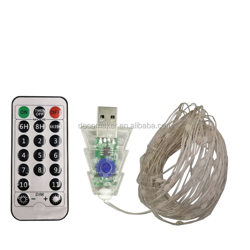 3 Times+4 Dimmer+11 Function USB powered, warm white multicolor changing 3D WRGB copper wire string light