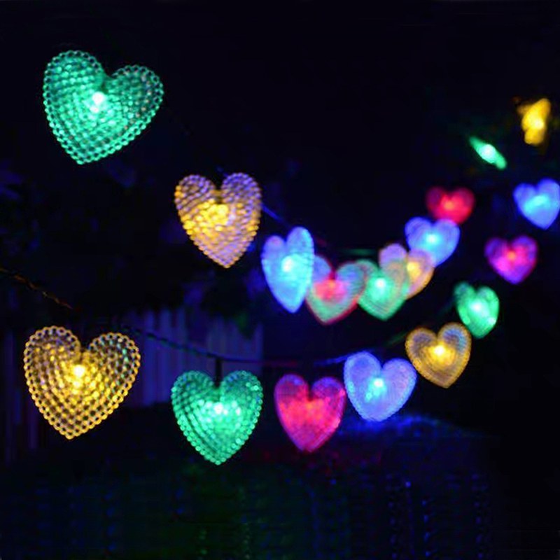 B Solar powered Heart shaped LED string light-multicolor