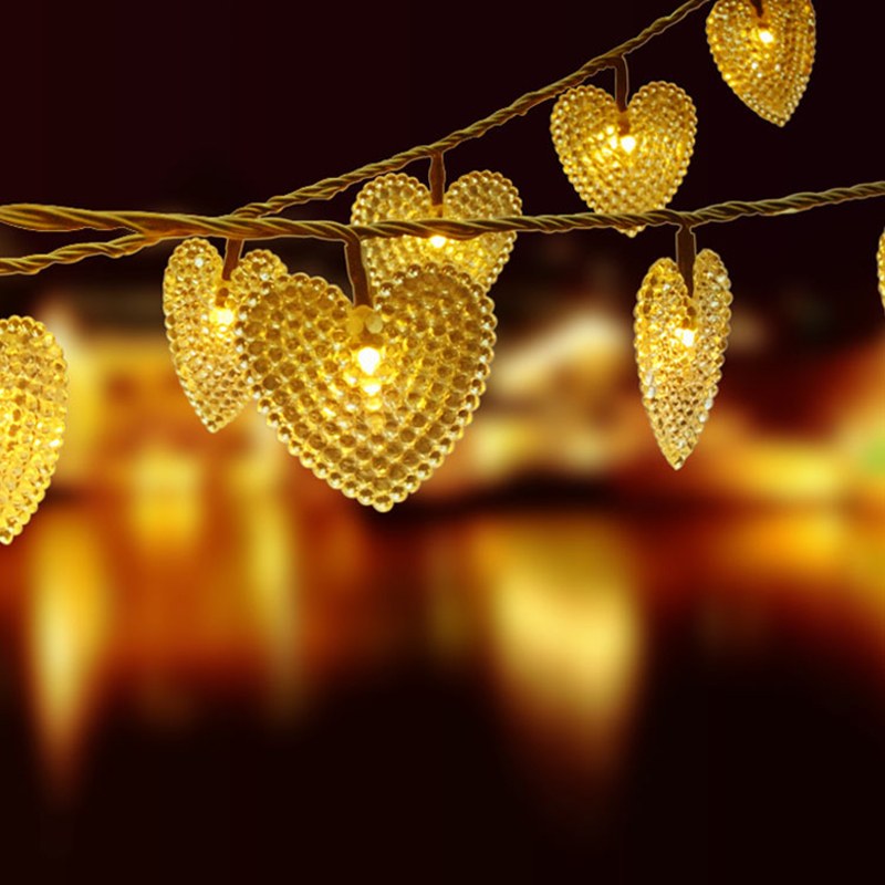 A Solar powered Heart shaped LED string light