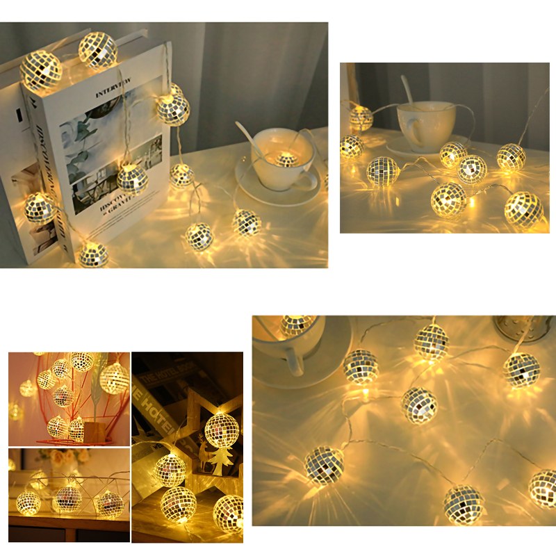 Mirror Disco Ball LED String Lights