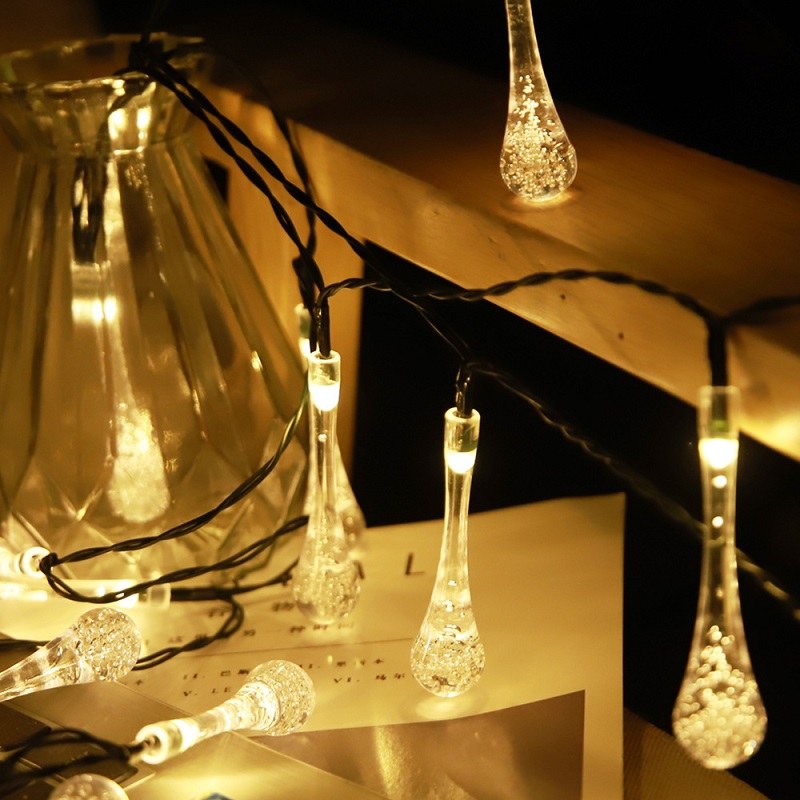 Solar LED string light-crystal Water Drop