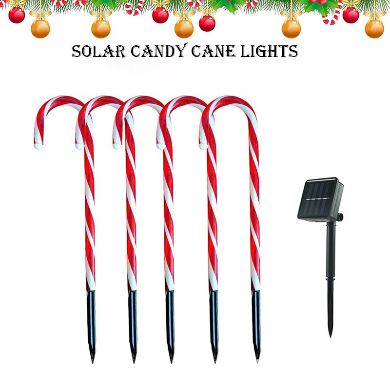 Solar candy cane light