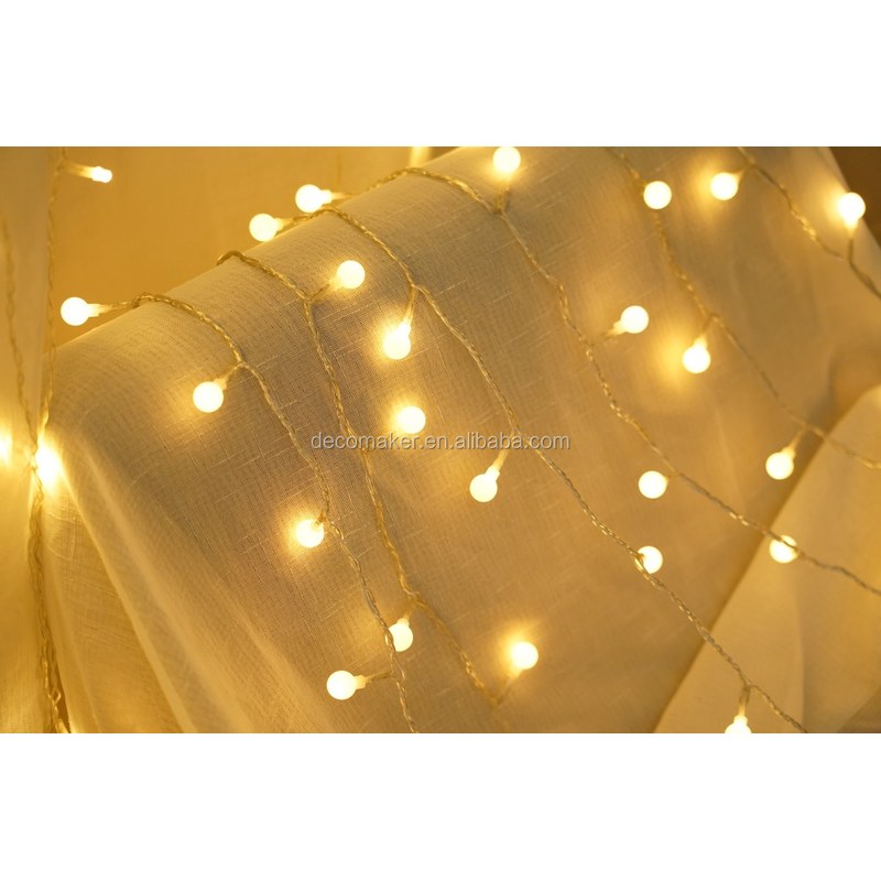 11 Function solar panel powered, warm white multicolor changing 3D WRGB PP ball string light