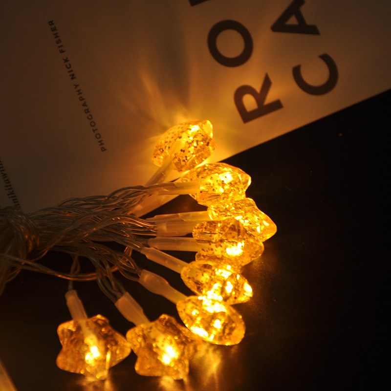Battery powered crystal star decos starry string lights for Party Wedding Home Decoration