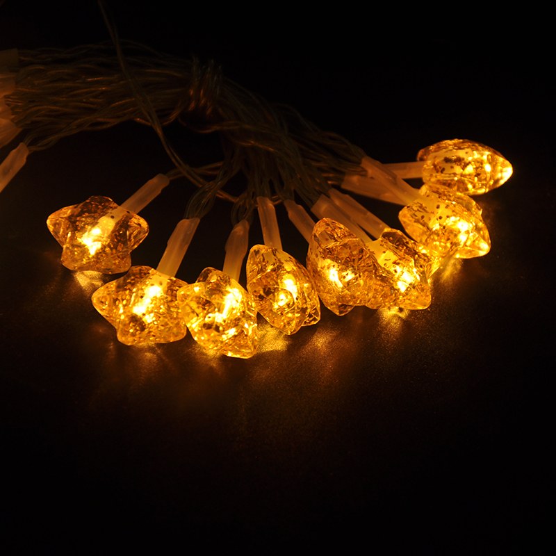 Battery powered crystal star decos starry string lights for Party Wedding Home Decoration
