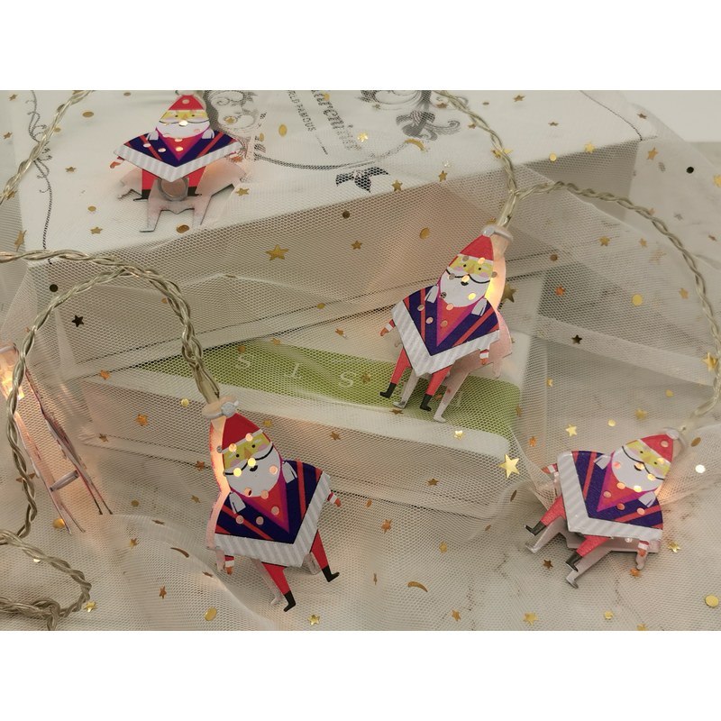 LED string light with metal clown