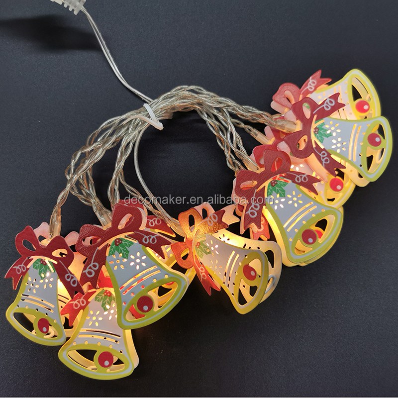 LED string light with metal bell