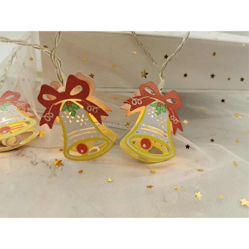 LED string light with metal bell
