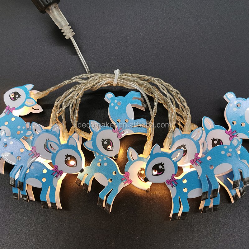 LED string light with metal deer