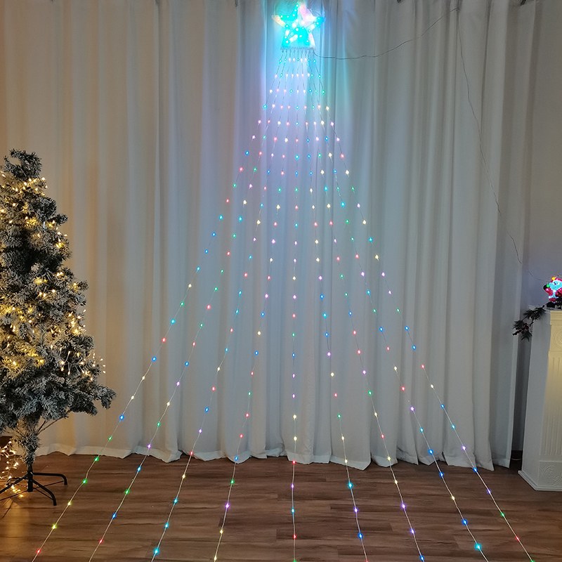 Double Star Curtain Light-RGB/PVC coated wire