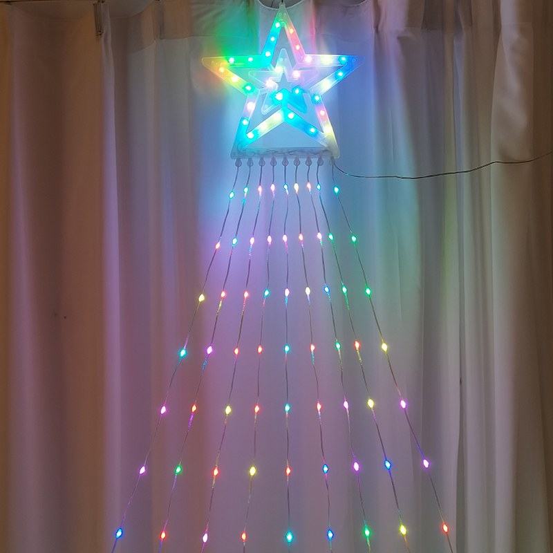 Double Star Curtain Light-RGB/PVC coated wire